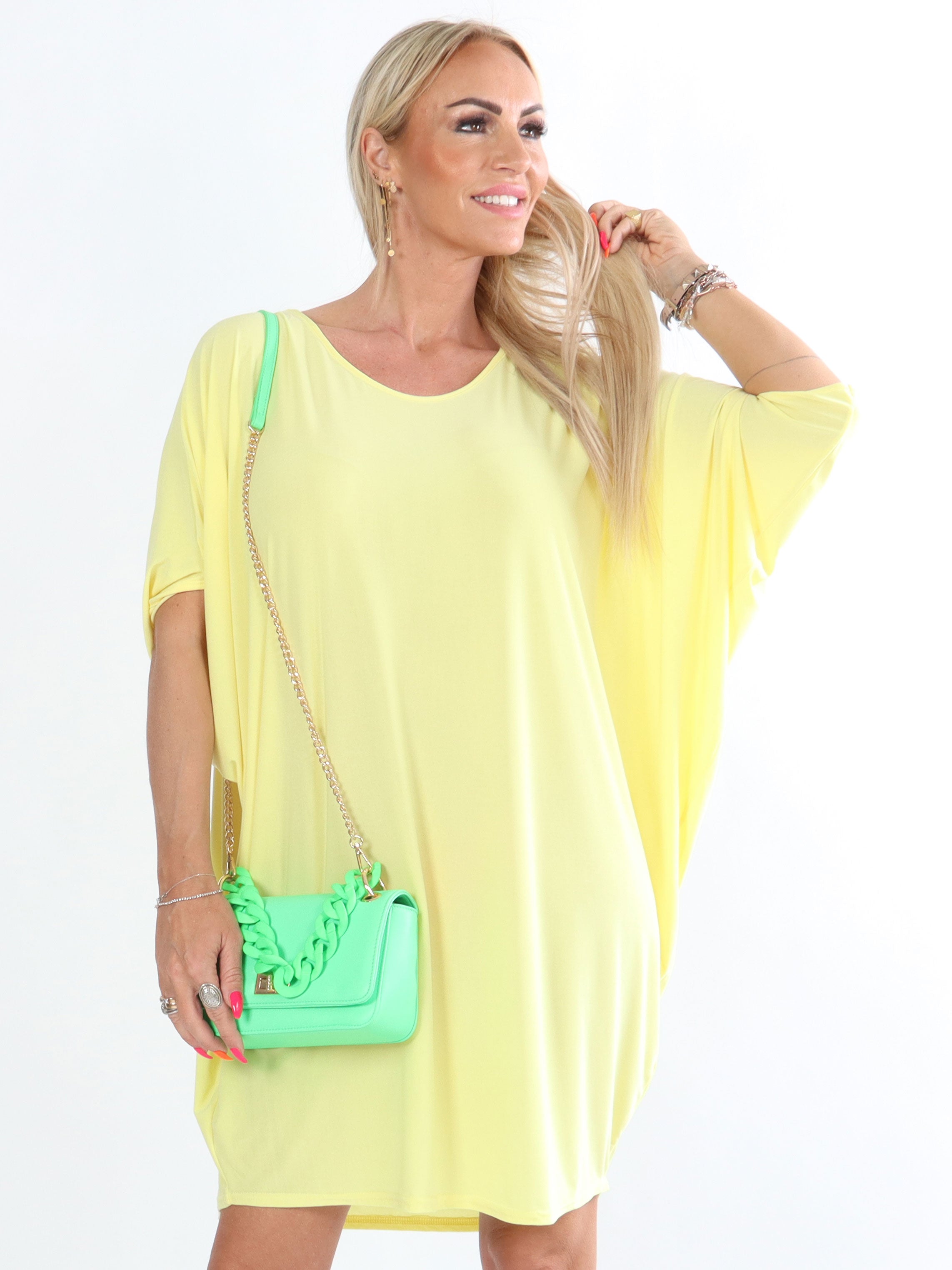 Rimini - Elastisk kjole med flagermusærmer